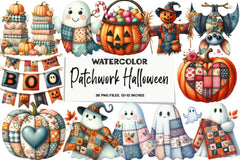 Patchwork Halloween Clipart Bundle - CraftNest - Digital Crafting and Art