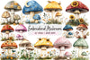 Embroidered Mushrooms Clipart Bundle