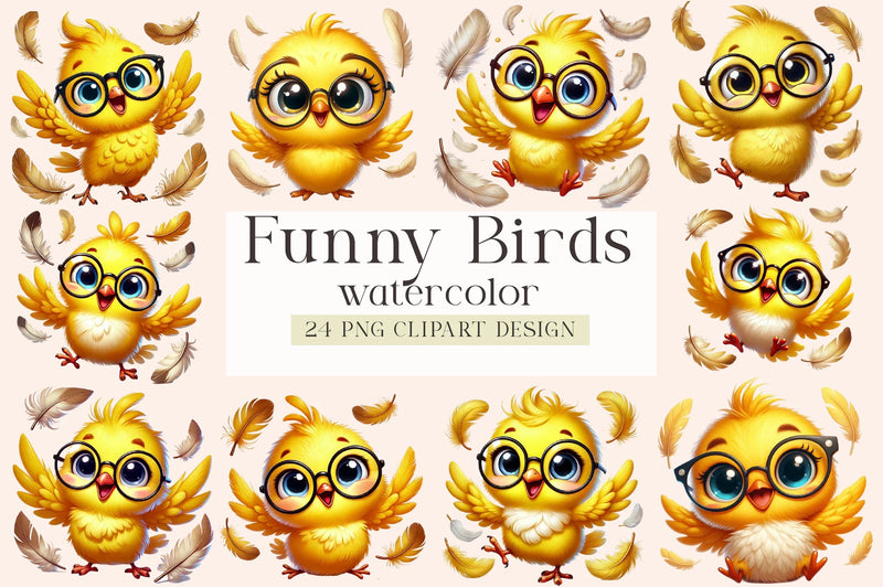Funny Birds Clipart Bundle - CraftNest - Digital Crafting and Art