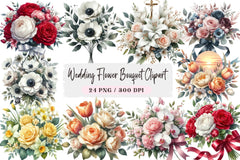 Wedding Flower Bouquet Clipart Bundle - CraftNest - Digital Crafting and Art