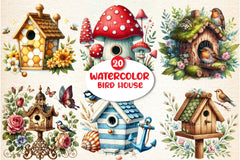 Bird House Clipart Bundle - CraftNest - Digital Crafting and Art