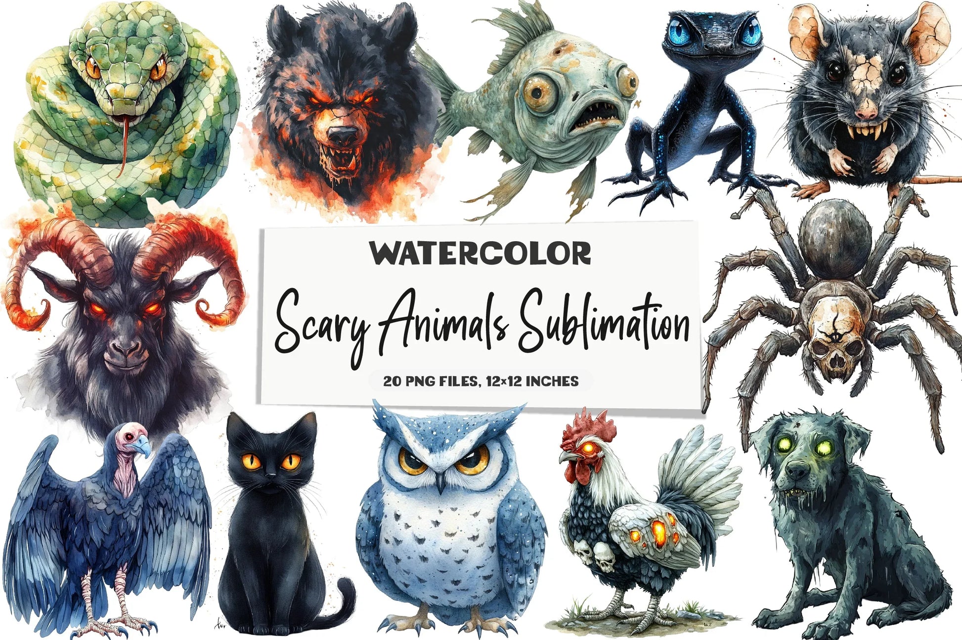 Scary Animals Clipart Bundle - CraftNest - Digital Crafting and Art