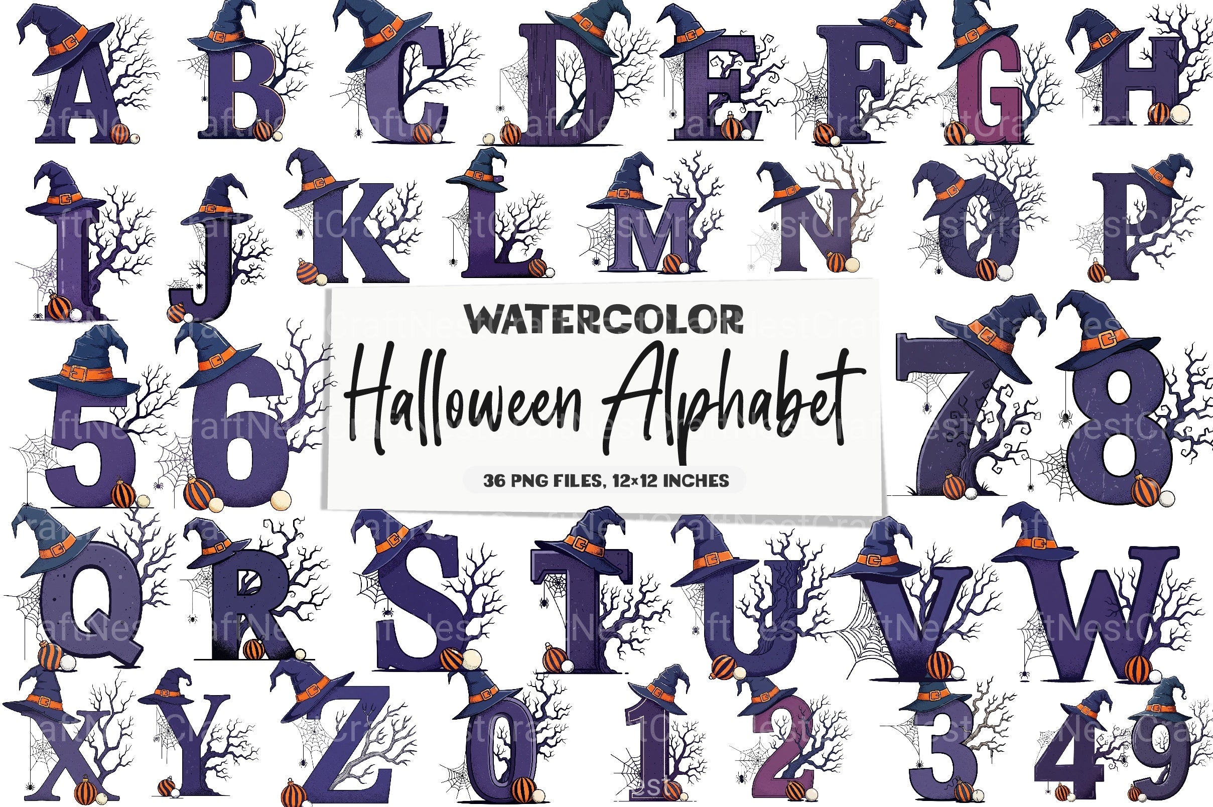 Halloween Alphabet Clipart Bundle 18 - CraftNest - Digital Crafting and Art