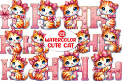 Cute Cat Clipart Bundle 1 - CraftNest - Digital Crafting and Art