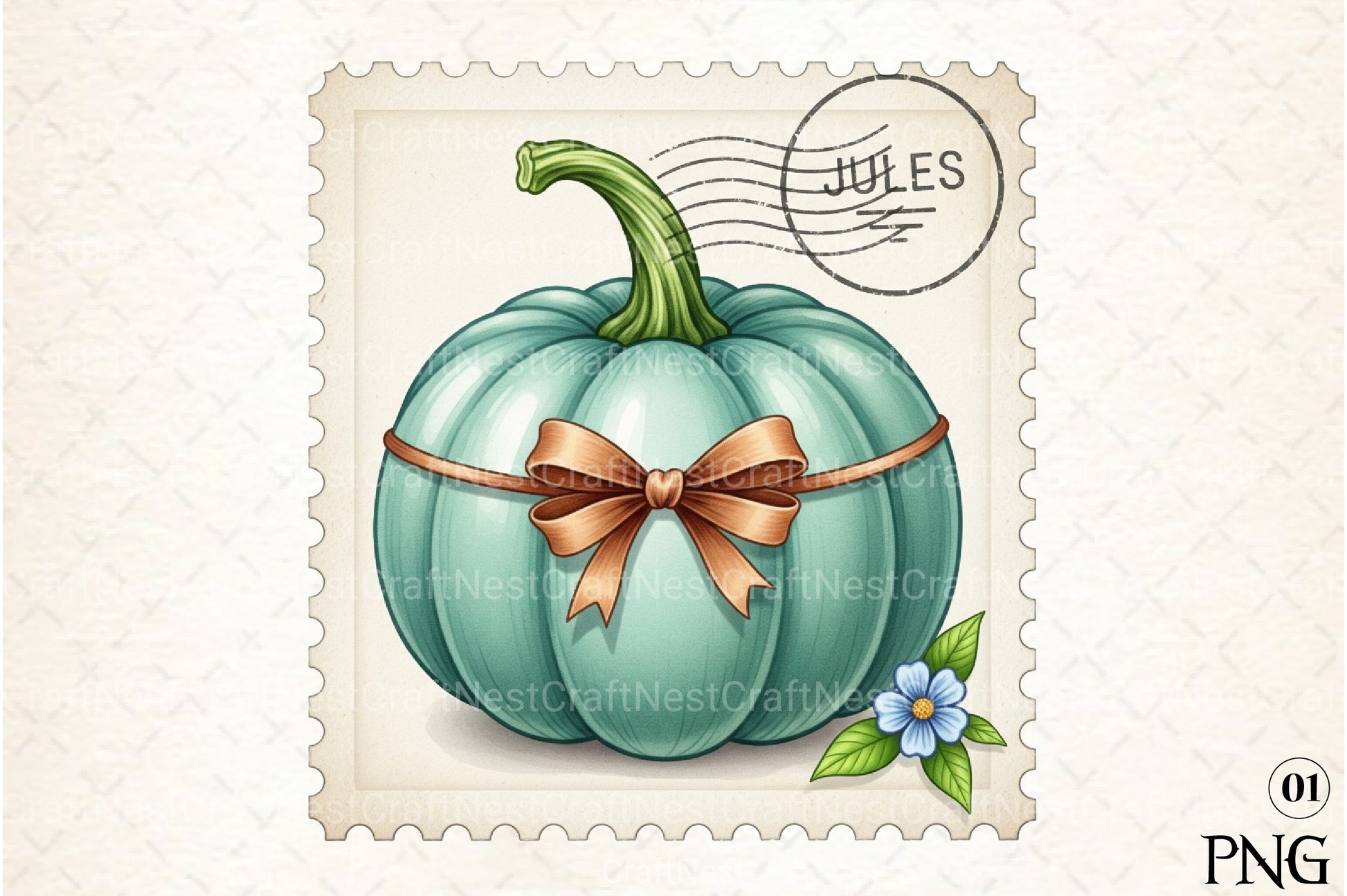 Pumpkin Postage Stamp Clipart Bundle 3 - CraftNest - Digital Crafting and Art