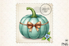 Pumpkin Postage Stamp Clipart Bundle 3 - CraftNest - Digital Crafting and Art