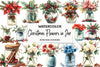 Christmas Flowers in Jar Clipart Bundle 18