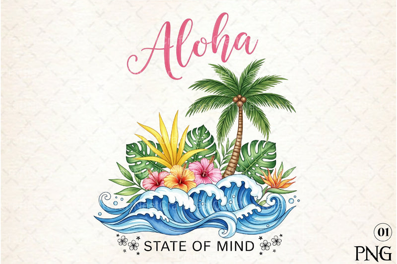 Summer Aloha Beach Boho Floral Clipart Bundle - CraftNest - Digital Crafting and Art