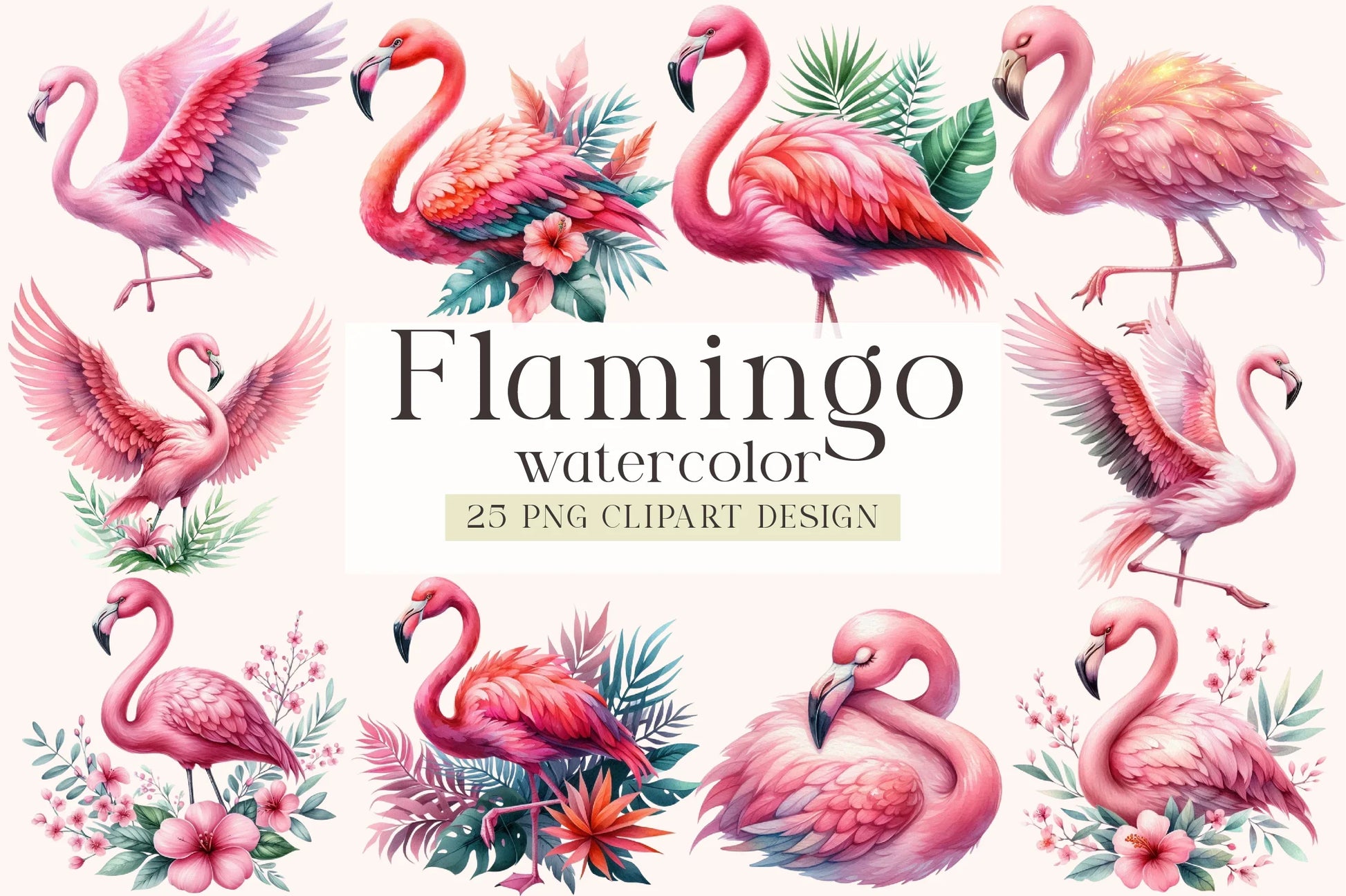 Flamingo Clipart Bundle - CraftNest - Digital Crafting and Art