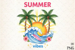 Summer Vibes Beach Flowers Clipart Bundle - CraftNest - Digital Crafting and Art