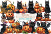 Black Cat and Pumpkin Halloween Clipart Bundle
