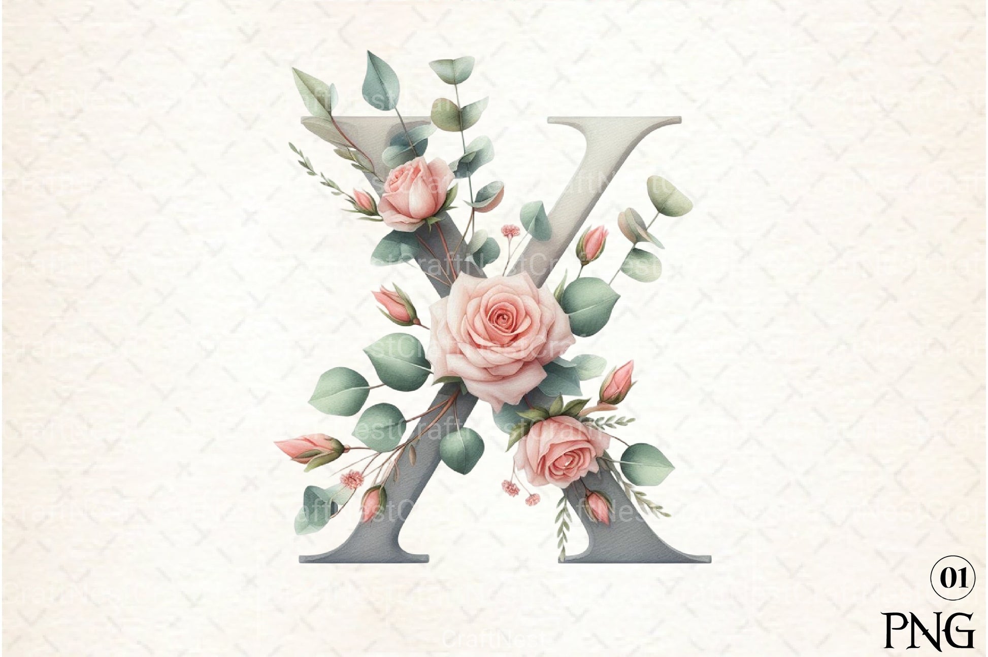 Floral Alphabet Clipart Bundle 7 - CraftNest - Digital Crafting and Art