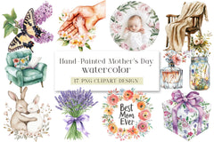 Hand Painted Mother's Day Clipart Bundle - CraftNest - Digital Crafting and Art