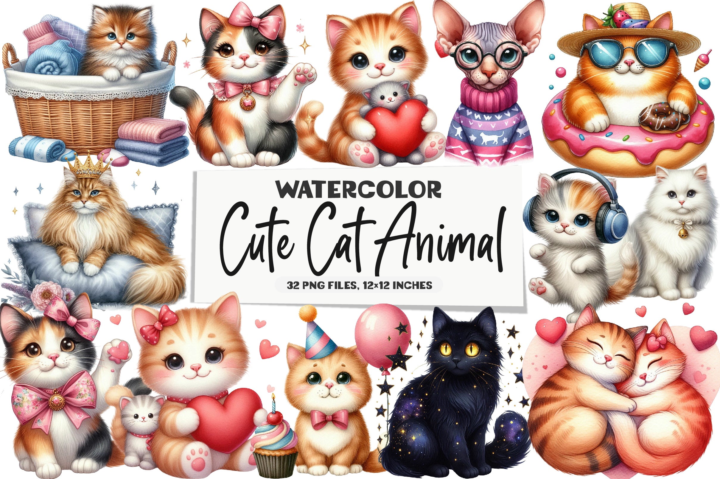 Cat Animal Pet Clipart Bundle