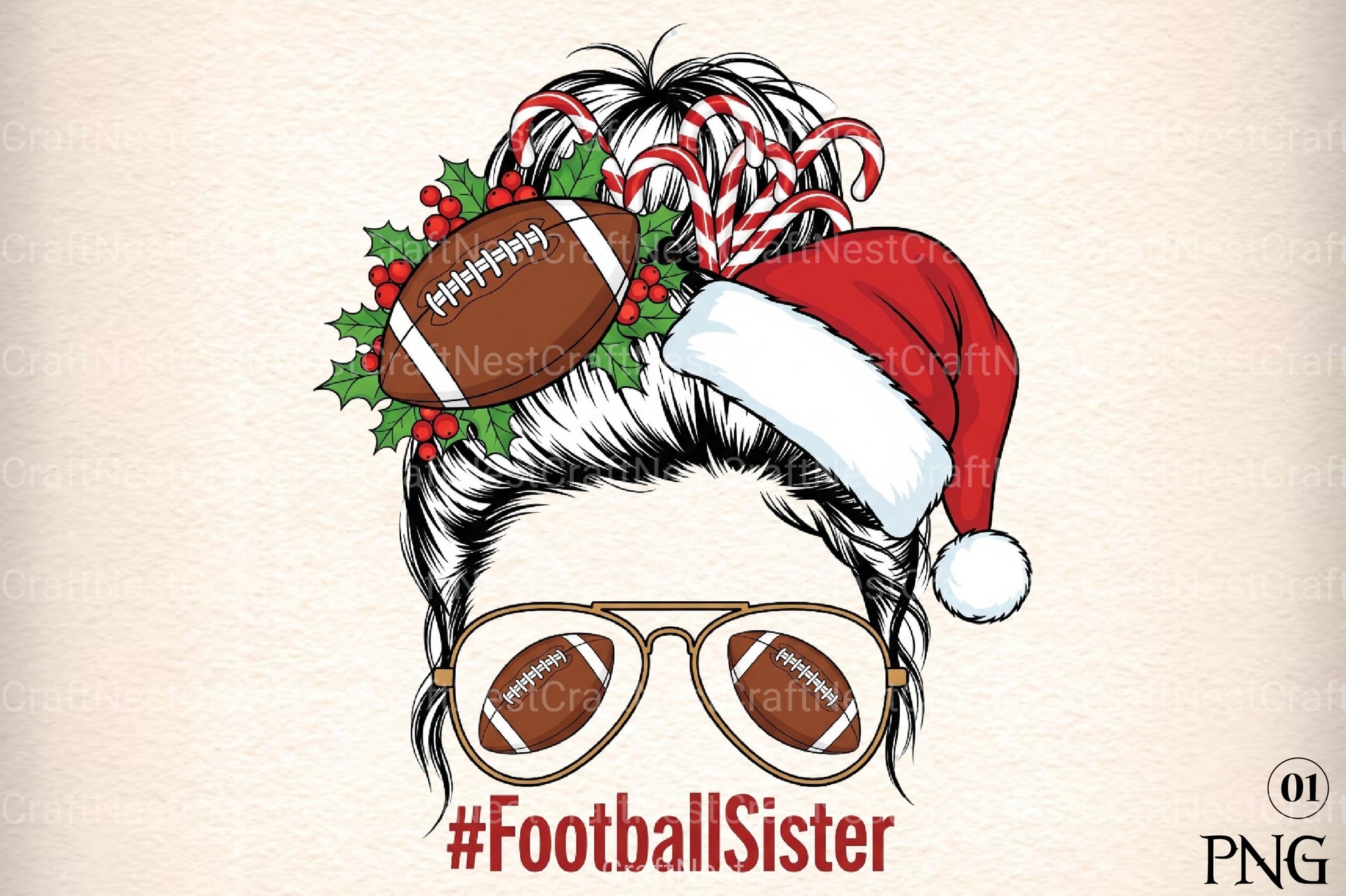 Football Sister Christmas Clipart Bundle - CraftNest - Digital Crafting and Art