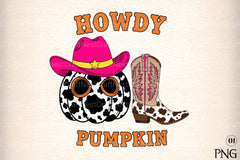 Howdy Cowgirl Pumpkin Art Clipart Bundle - CraftNest - Digital Crafting and Art