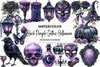 Black Purple Gothic Halloween Clipart Bundle 99