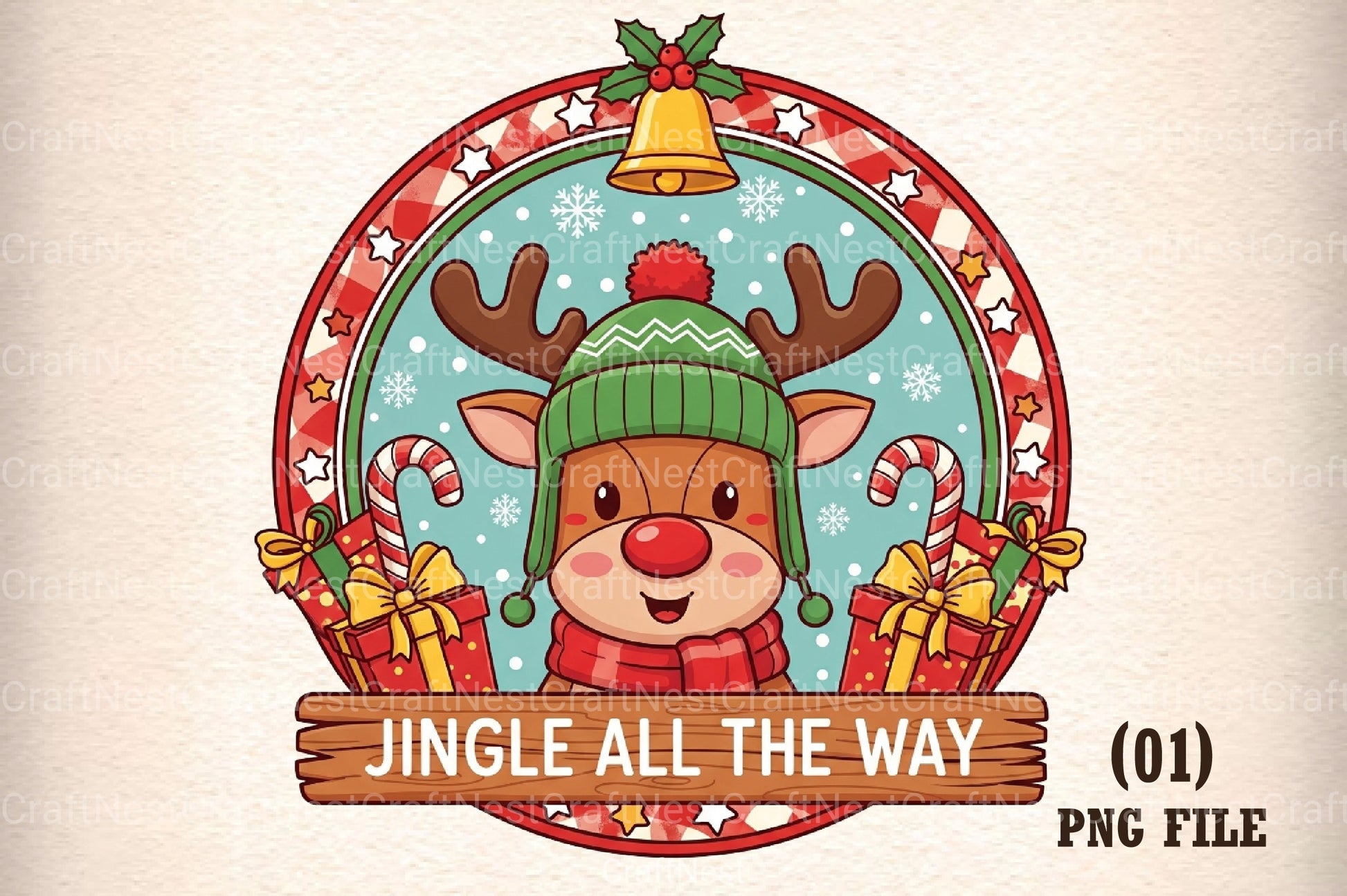 Christmas Reindeer Sign Clipart Bundle - CraftNest - Digital Crafting and Art