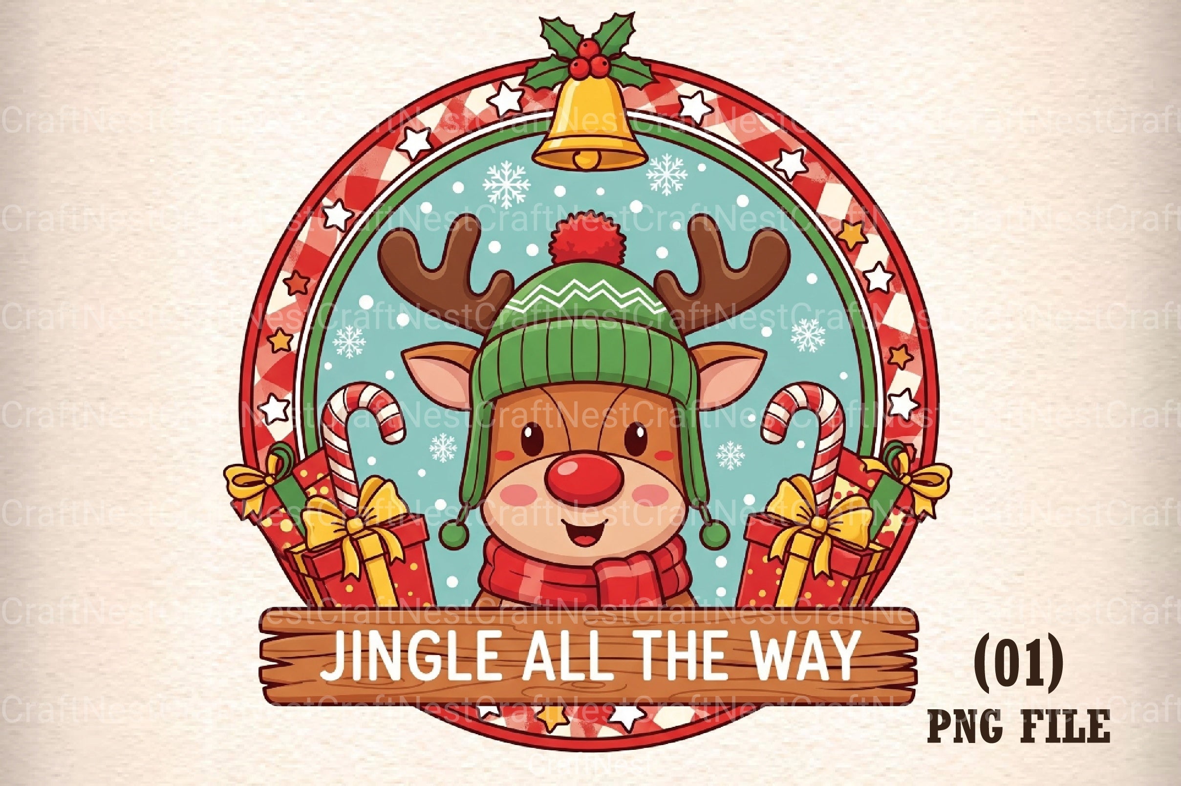 Christmas Reindeer Sign Clipart Bundle - CraftNest - Digital Crafting and Art