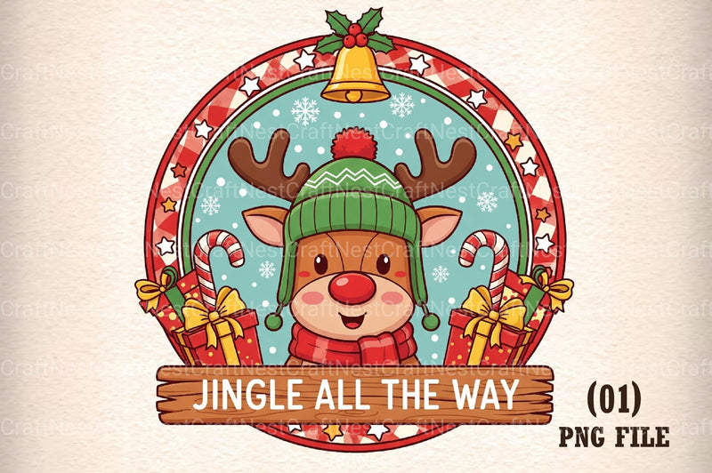 Christmas Reindeer Sign Clipart Bundle - CraftNest - Digital Crafting and Art
