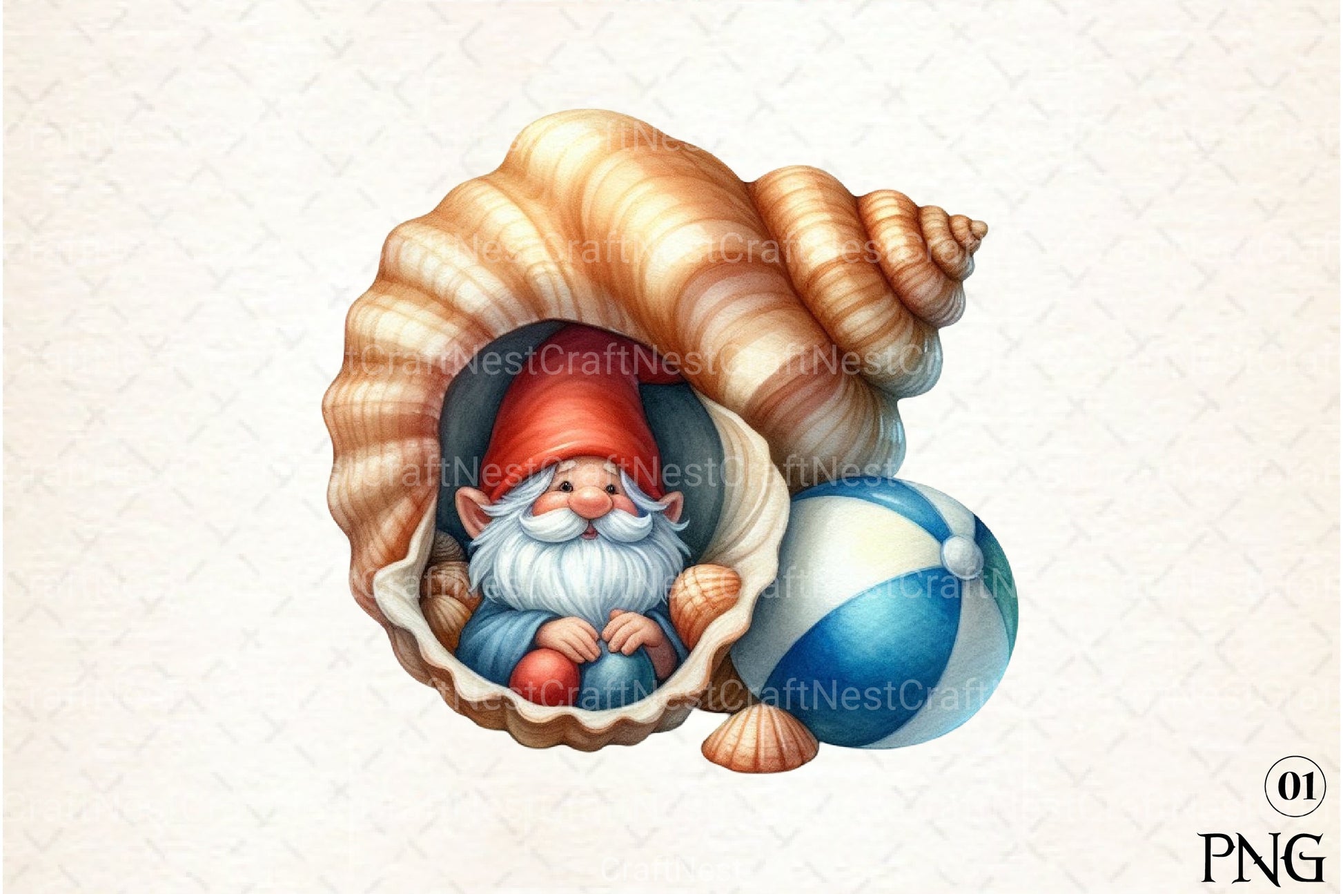 Seashell Gnome Clipart Bundle 44 - CraftNest - Digital Crafting and Art