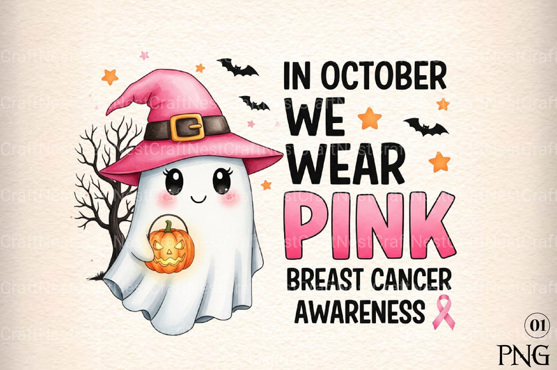 Halloween Breast Cancer Clipart Bundle 18 - CraftNest - Digital Crafting and Art