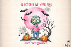 Halloween Breast Cancer Clipart Bundle 4 - CraftNest - Digital Crafting and Art