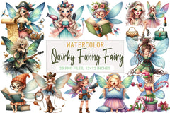 Quirky Funny Fairy Clipart Bundle - CraftNest - Digital Crafting and Art
