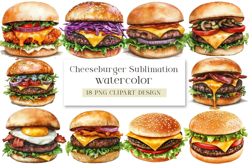 Cheeseburger Clipart Bundle - CraftNest - Digital Crafting and Art