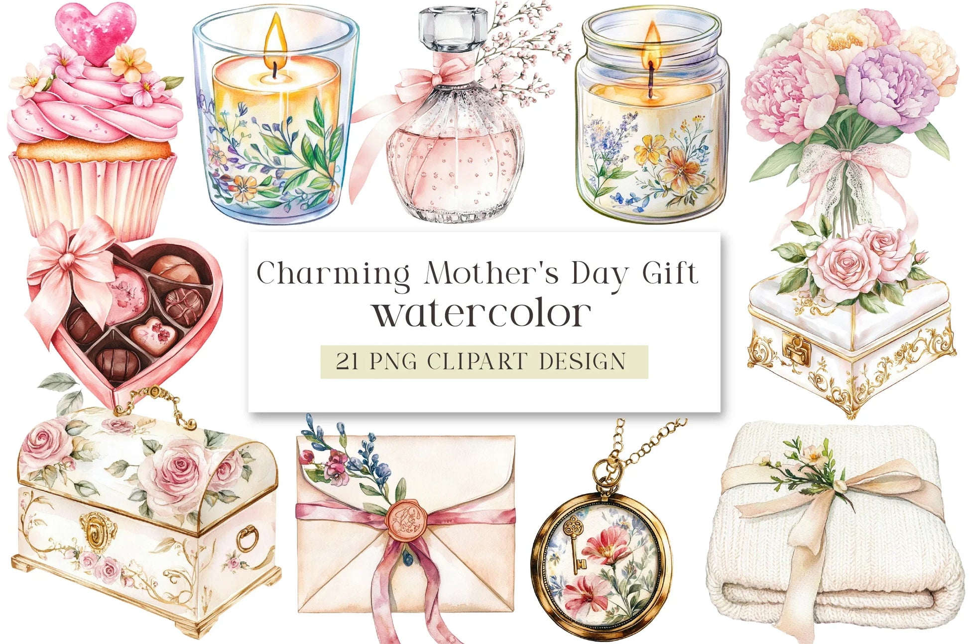 Charming Mother's Day Gift Clipart Bundle - CraftNest - Digital Crafting and Art