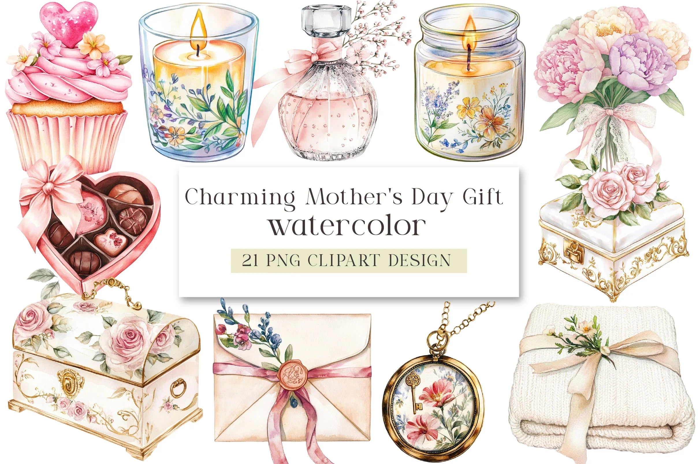 Charming Mother's Day Gift Clipart Bundle - CraftNest - Digital Crafting and Art