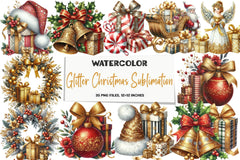 Glitter Christmas Clipart Bundle - CraftNest - Digital Crafting and Art