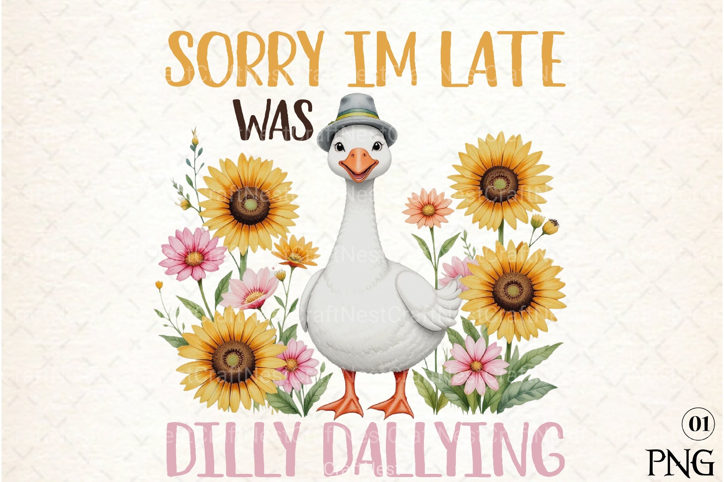 Funny Goose Sassy Boho Floral Clipart Bundle - CraftNest - Digital Crafting and Art