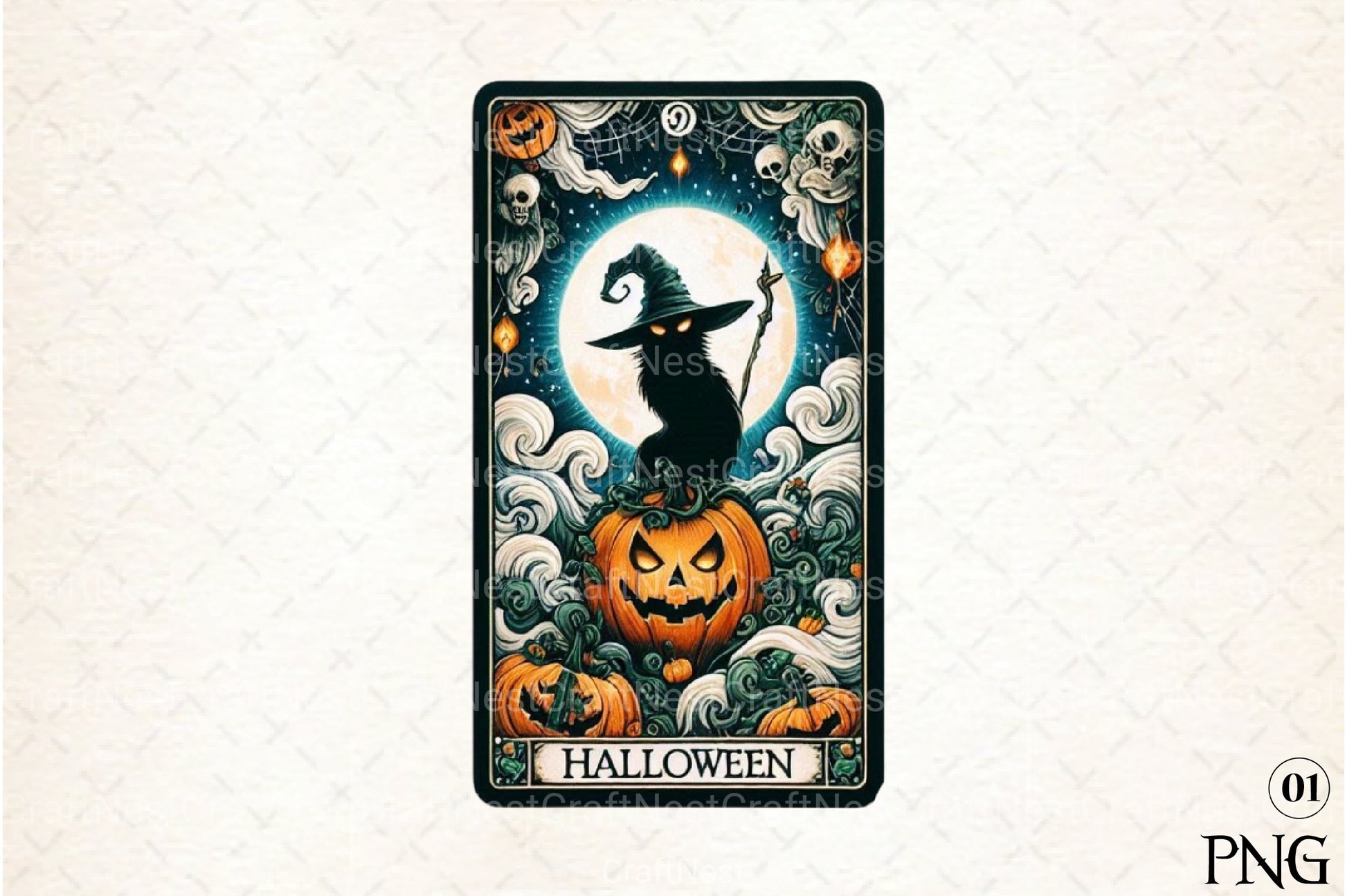 Halloween Tarot Card Clipart Bundle 21 - CraftNest - Digital Crafting and Art