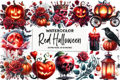 Red Halloween Clipart Bundle 2 - CraftNest - Digital Crafting and Art