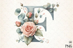 Floral Alphabet Clipart Bundle - CraftNest - Digital Crafting and Art