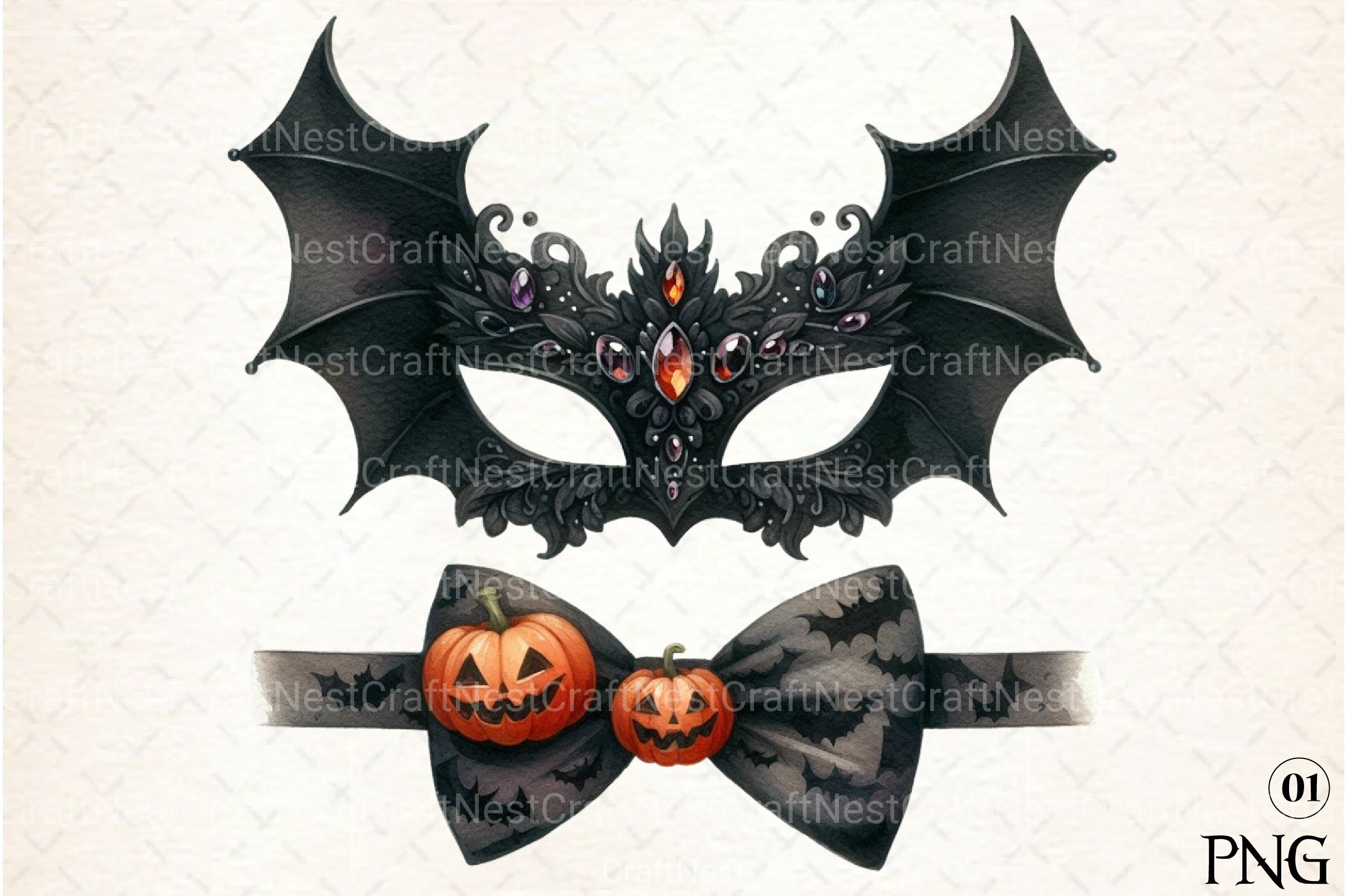 Elegant Halloween Clipart Bundle 7 - CraftNest - Digital Crafting and Art
