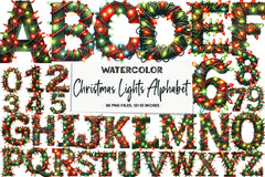 Christmas Lights Alphabet Clipart Bundle - CraftNest - Digital Crafting and Art