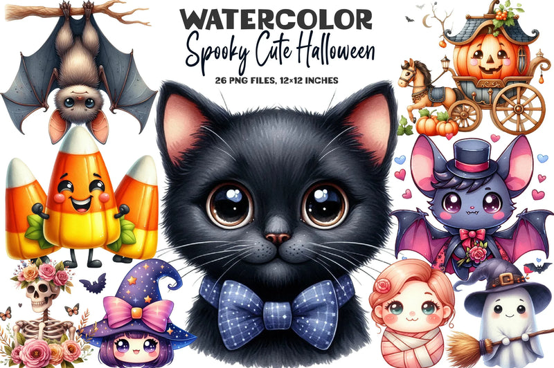 Spooky Cute Halloween Clipart Bundle - CraftNest - Digital Crafting and Art