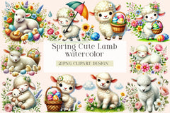 Spring Cute Lamb Clipart Bundle - CraftNest - Digital Crafting and Art