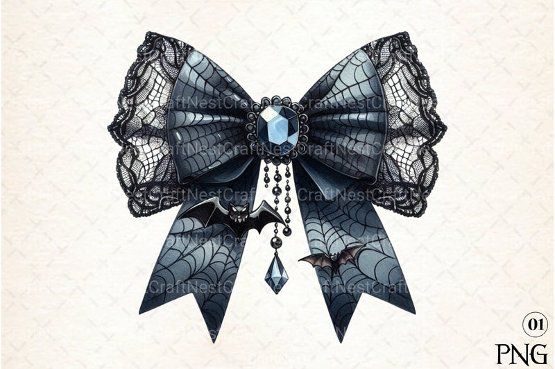 Halloween Coquette Bow Clipart Bundle 25 - CraftNest - Digital Crafting and Art