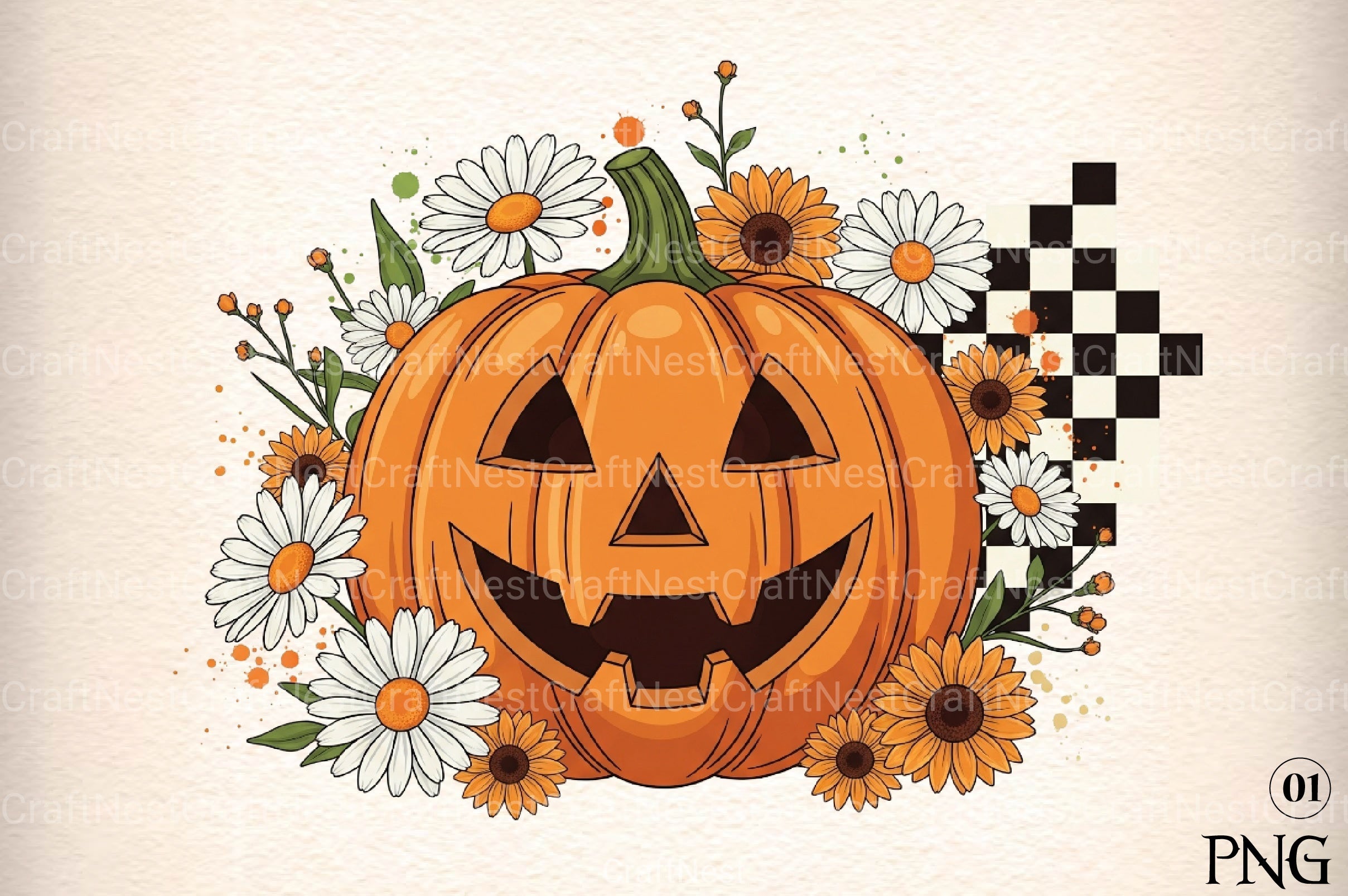 Floral Halloween Fall Pumpkin Clipart Bundle - CraftNest - Digital Crafting and Art