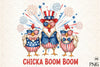 Patriotic Chicken USA 4th of July Clipart Bundle