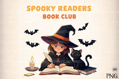 Spooky Book Club Graphic Clipart Bundle - CraftNest - Digital Crafting and Art