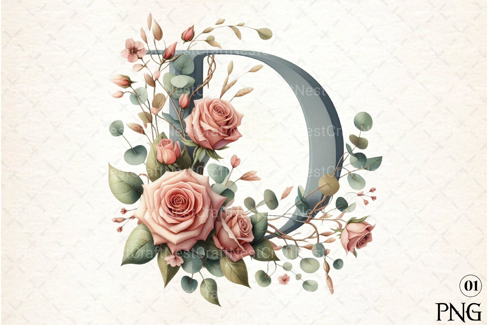 Floral Alphabet Clipart Bundle 24 - CraftNest - Digital Crafting and Art