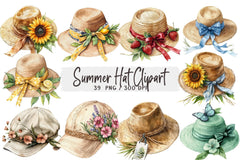 Summer Hat Clipart Bundle - CraftNest - Digital Crafting and Art