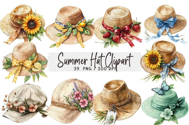 Summer Hat Clipart Bundle - CraftNest - Digital Crafting and Art
