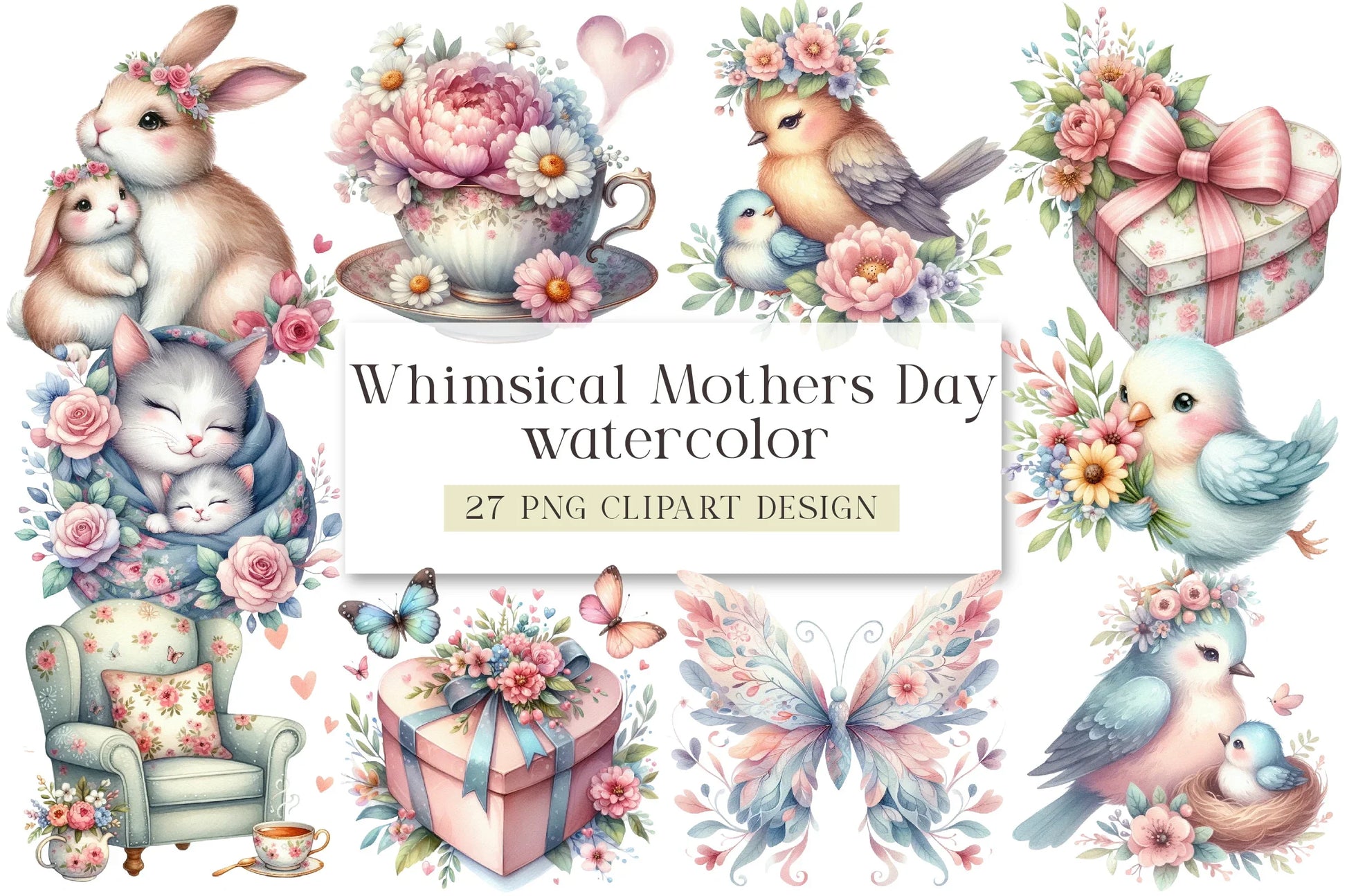 Whimsical Mother's Day Art Clipart Bundle - CraftNest - Digital Crafting and Art