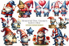 Memorial Day Gnomes Clipart Bundle - CraftNest - Digital Crafting and Art