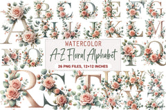 Floral Alphabet Clipart Bundle 10 - CraftNest - Digital Crafting and Art